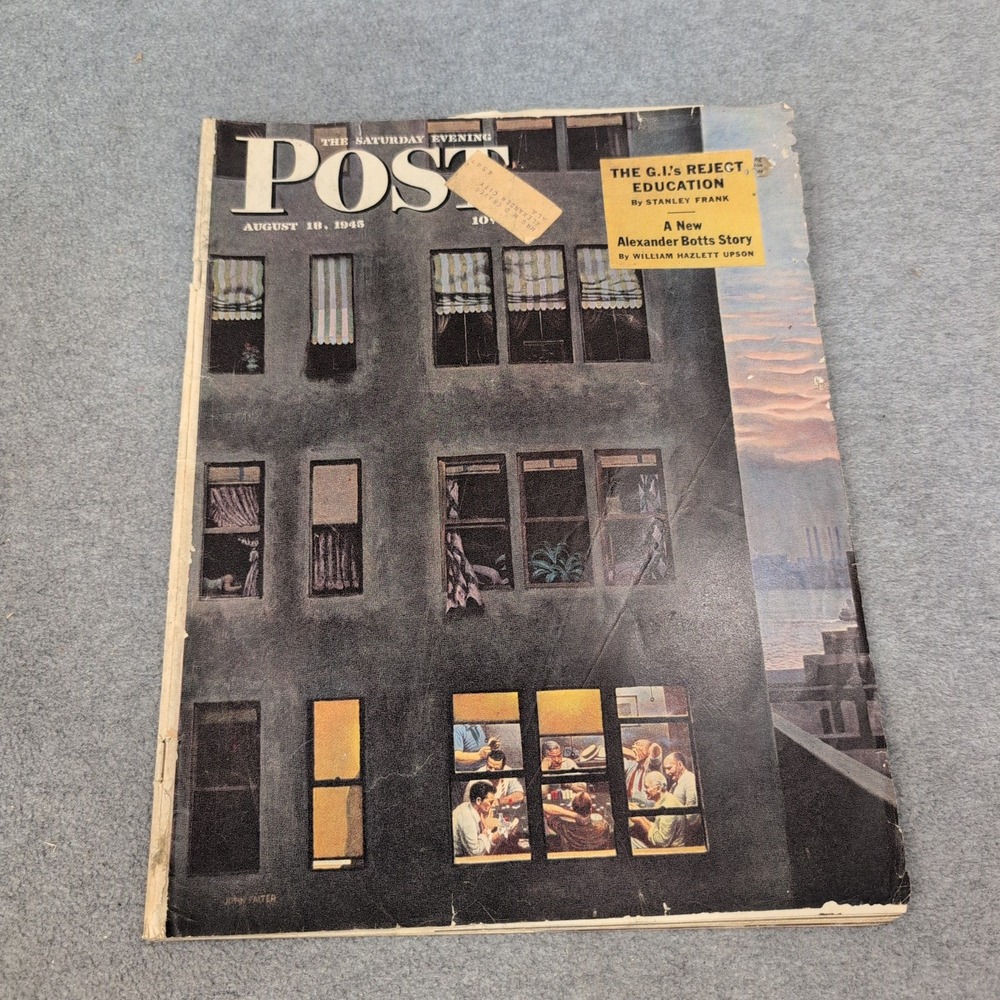 The Saturday Evening Post August 18 1945 John Falter Cover WWII Era Magazine - Picture 1 of 2